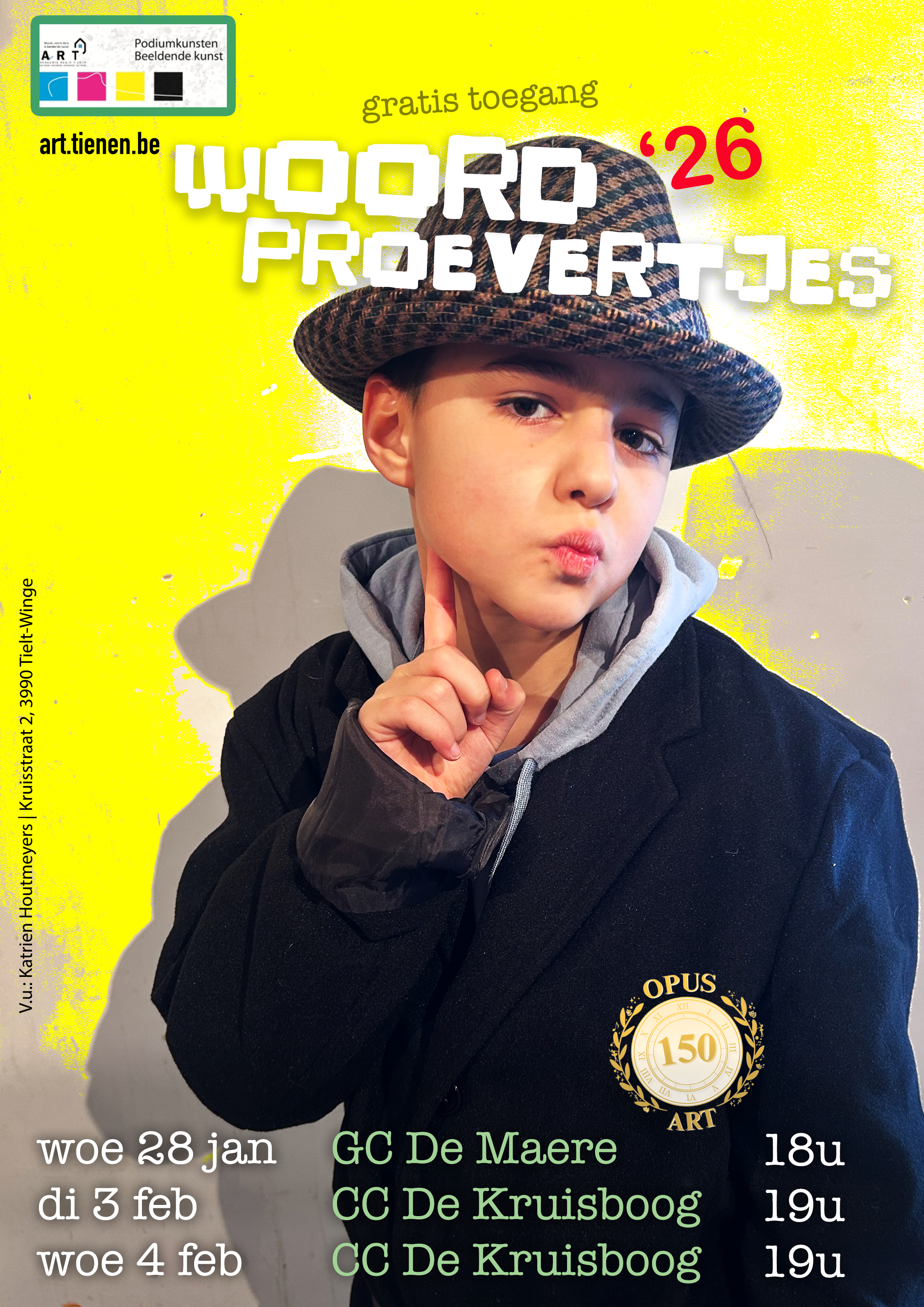 Affiche kind met hoed