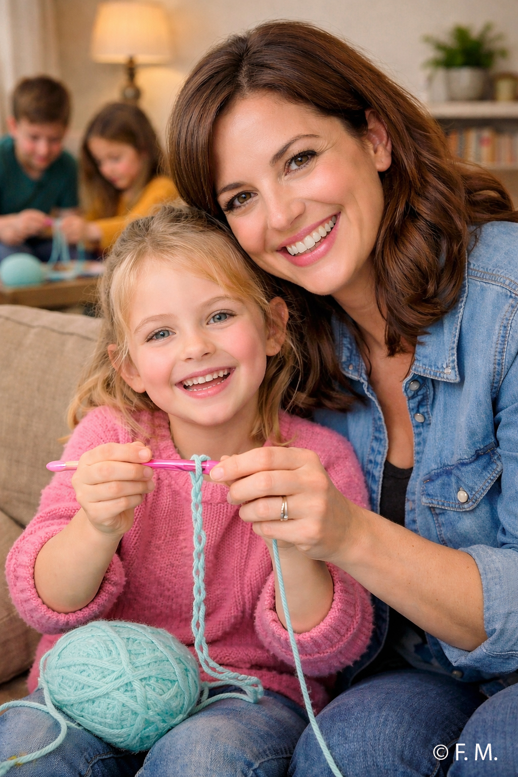 Haken met kinderen basissteken