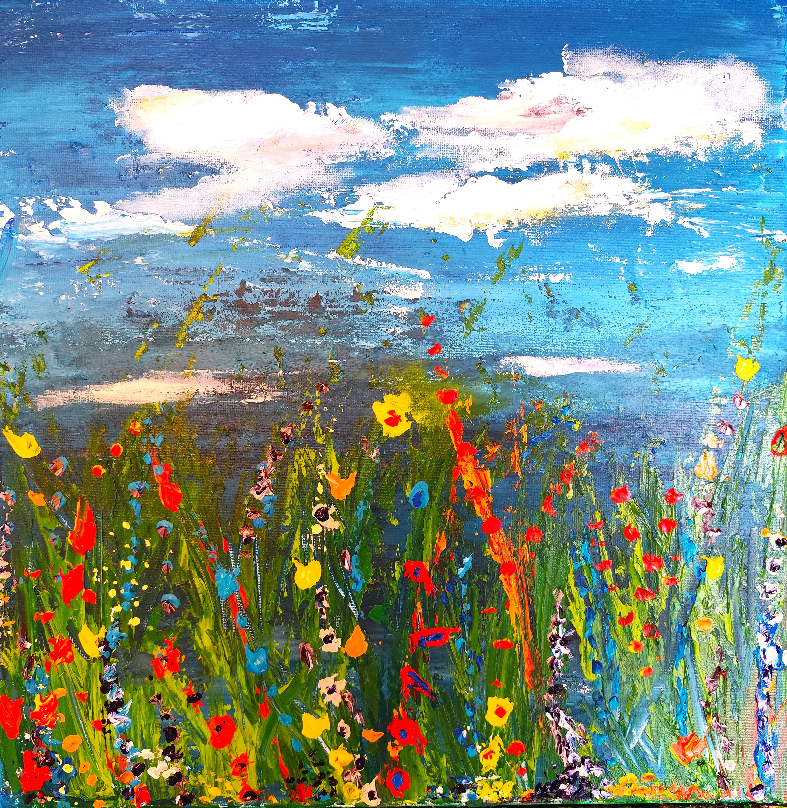 Abstract schilderen met paletmes