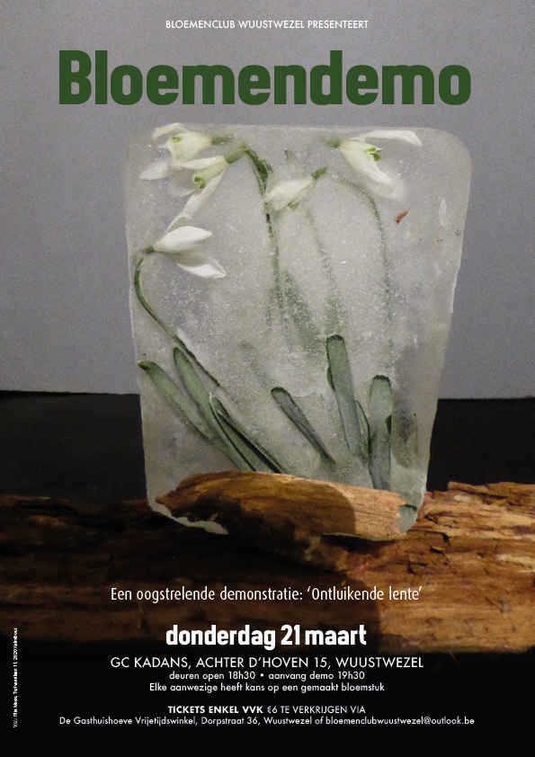 Bloemschikdemonstratie donderdag 21 maart GC Kadans Wuustwezel
