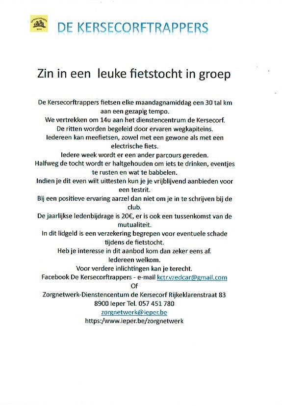 Wekelijkse fietsuitstap