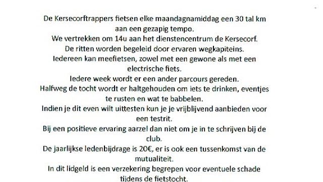 Wekelijkse fietsuitstap