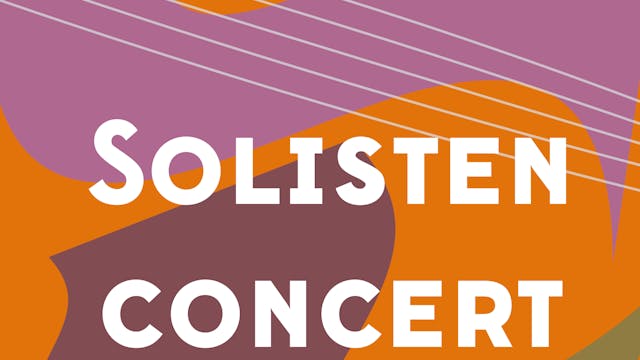 Oranje achtergrond met roze, paarsrode en groene vloeiende vormen erop