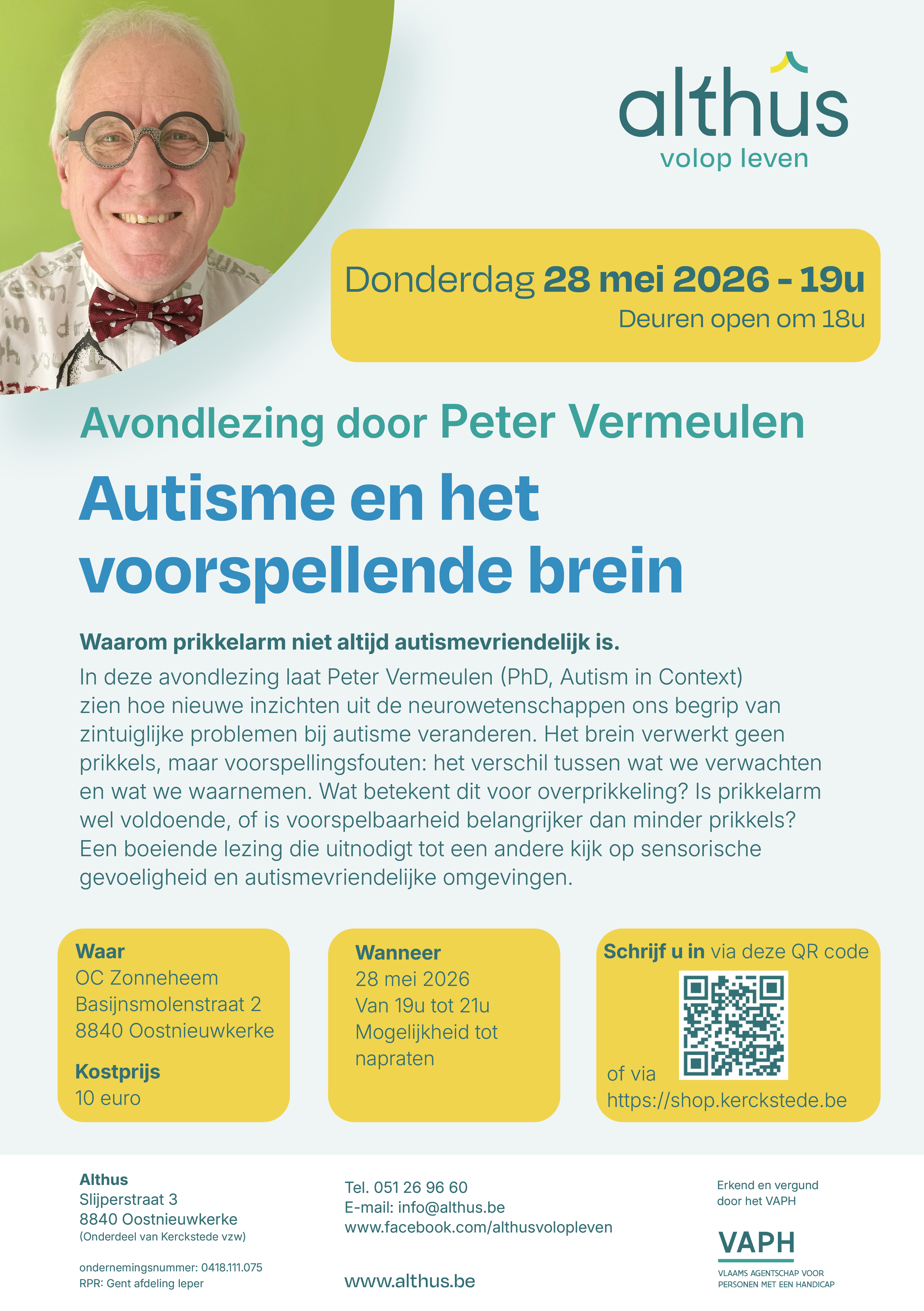 Avondlezing Peter Vermeulen Donderdag 28 mei 19u - 21u