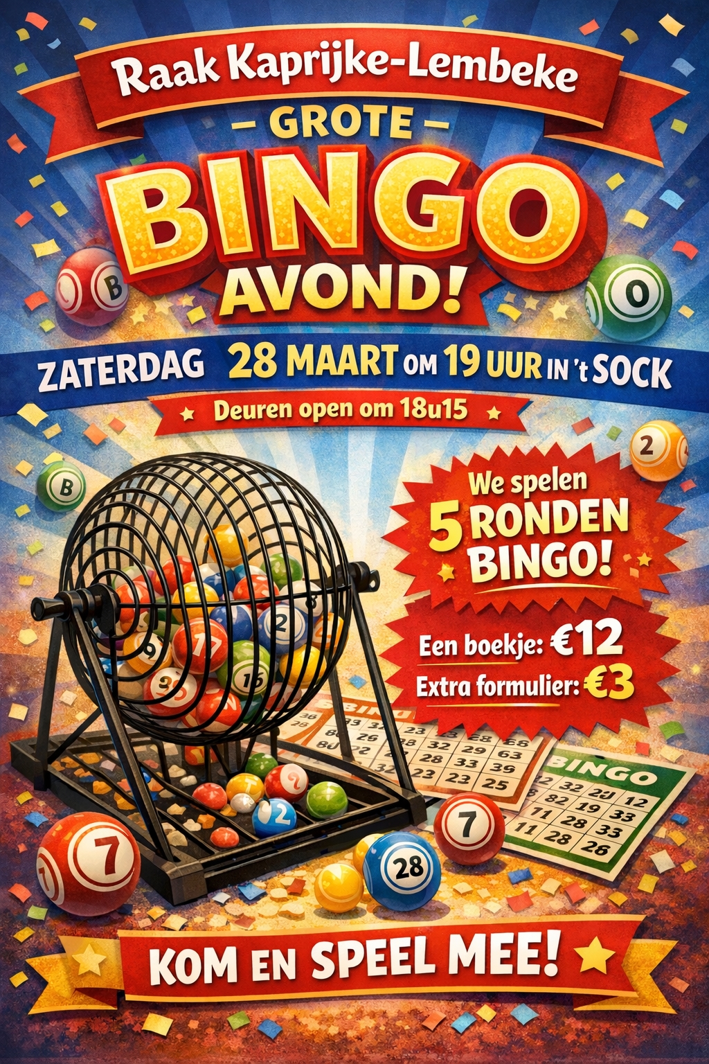 Flyer Bingo Raak Kaprijke 2026