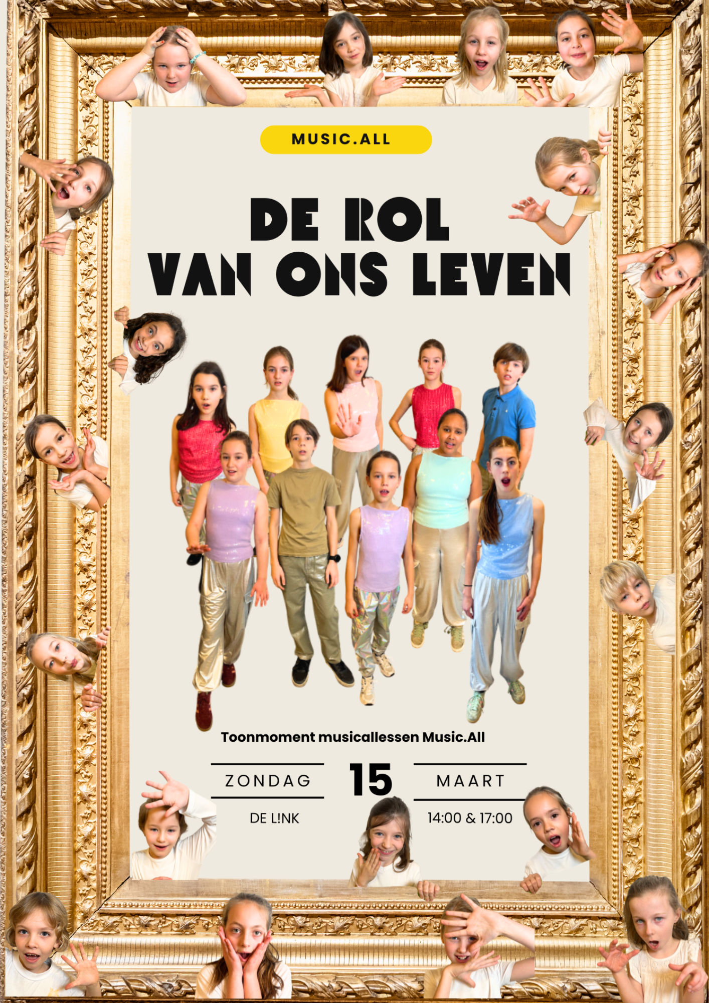 Toonmoment van de wekelijkse musicallessen: voorstelling "De rol van ons leven"