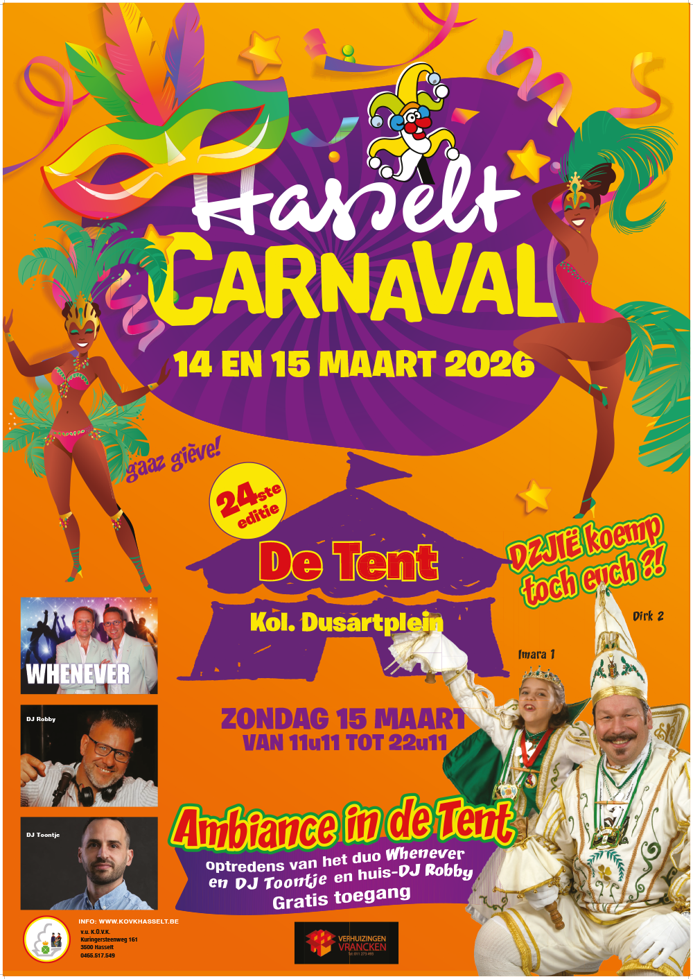 Stadsprins Dirk II en Jeugdprinses Imara I nodigen uit!