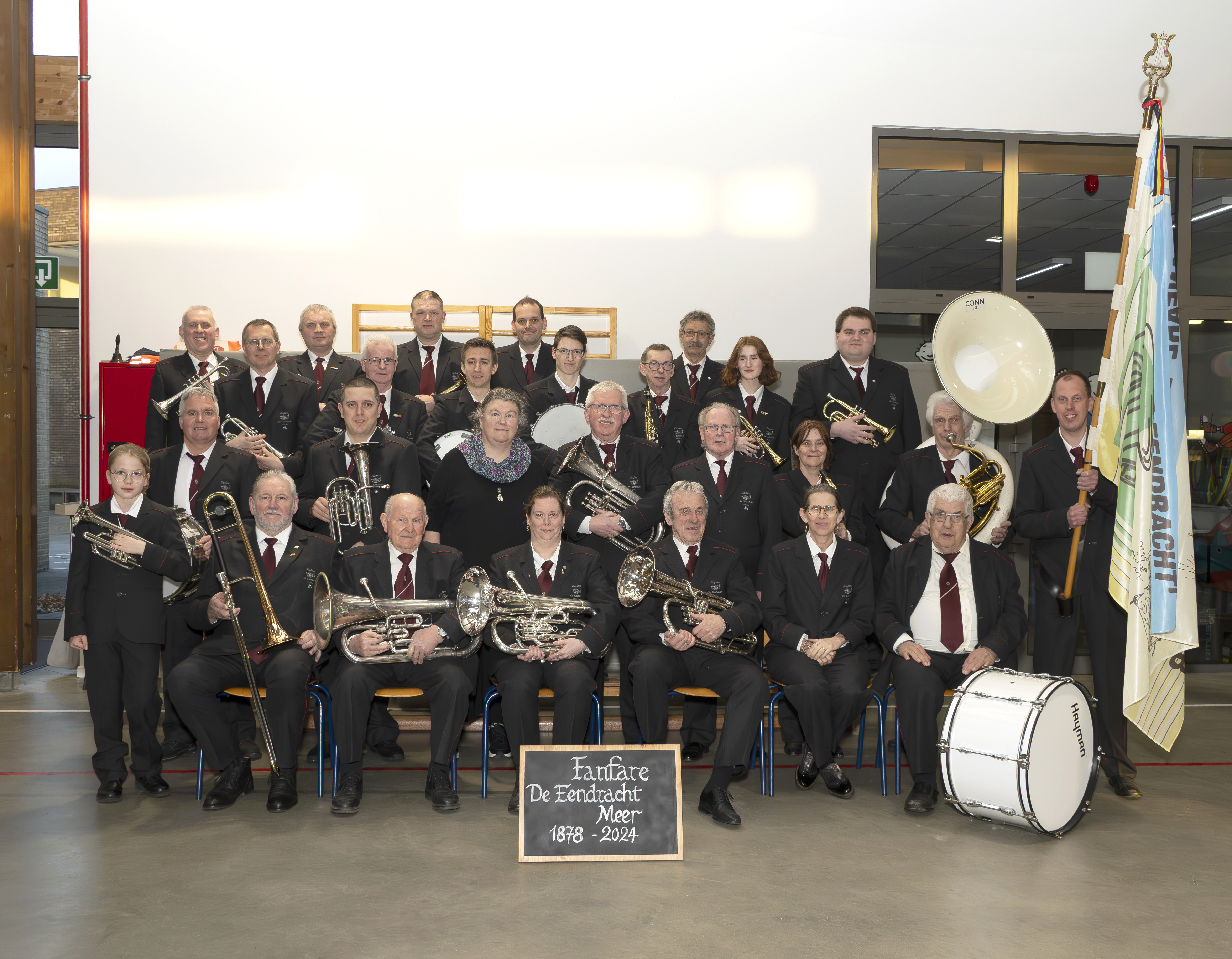 Groepsfoto Fanfare 'De Eendracht' - Meer 
