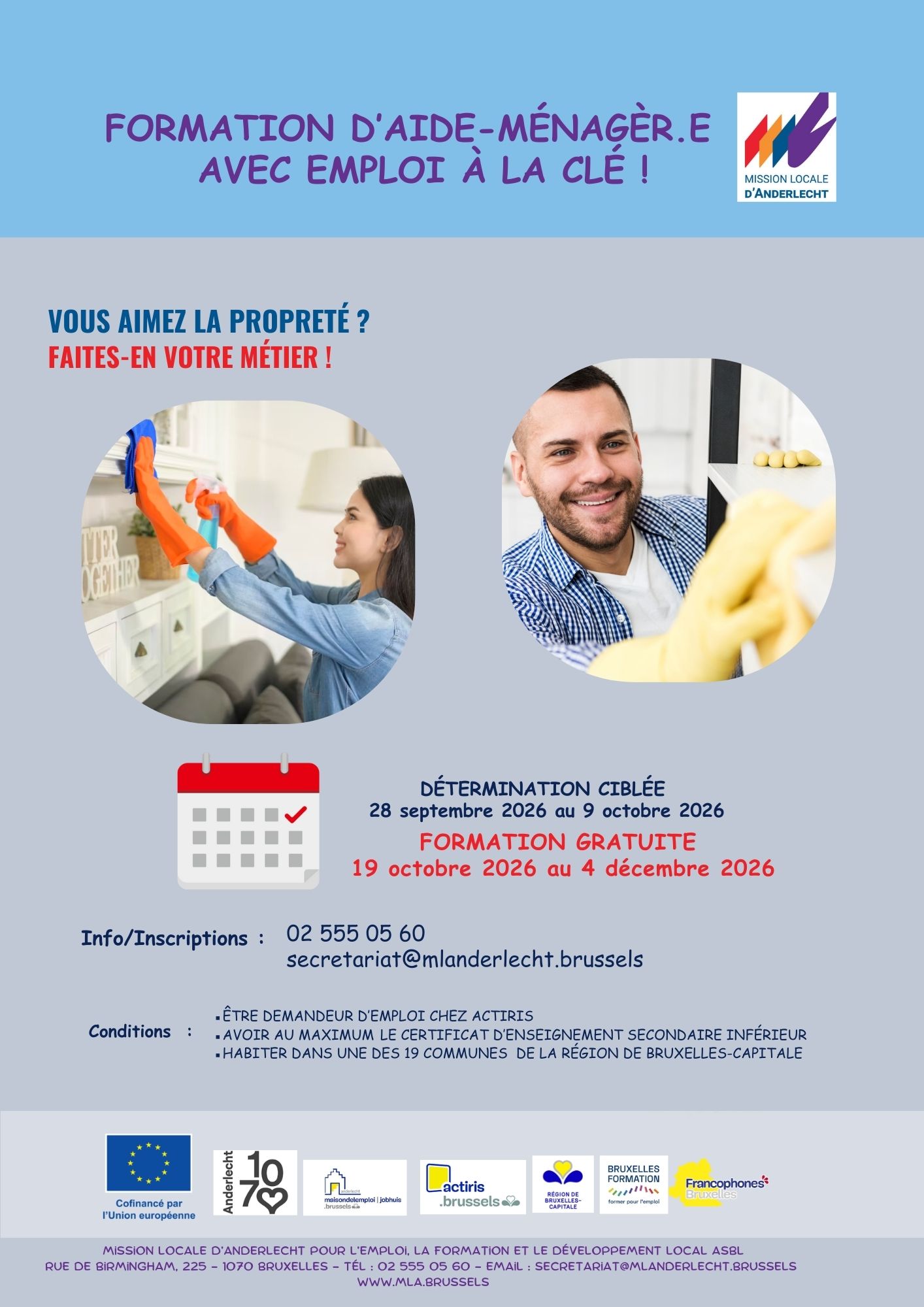 Formation d’aide-ménagèr.e Titres services