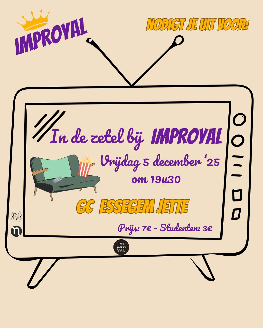 Improvisatie-theater: In de zetel bij impRoyal - affiche 05/12/25