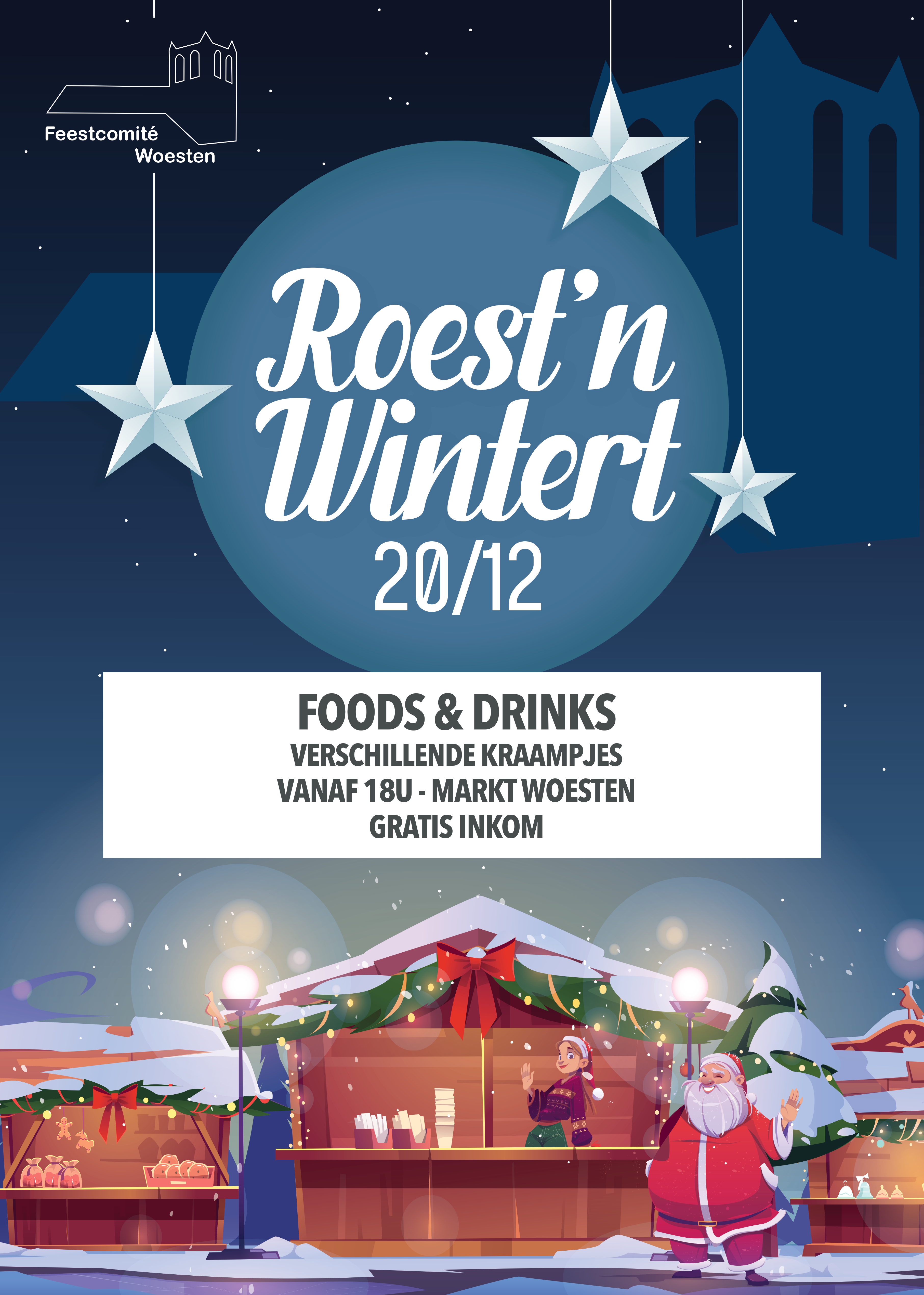 FC WOESTEN - 2025 - KERSTMARKT - FOODS & DRINKS - Verschillende kraampjes - Vanaf 18:00 - Markt Woesten - Gratis inkom