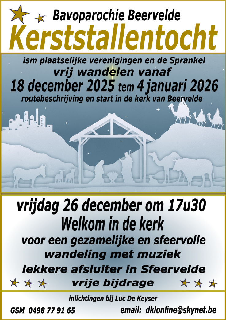 kerststallen wandeling Beervelde