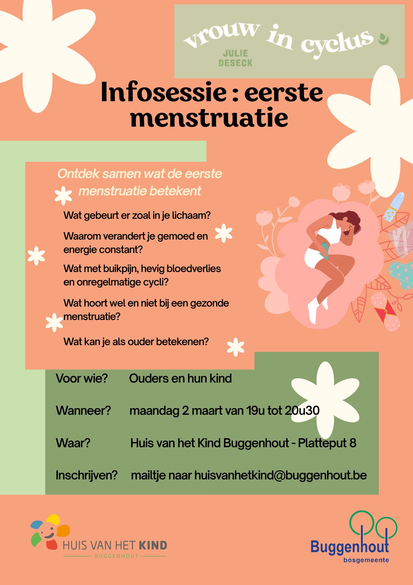 Flyer vrouw in cyclus