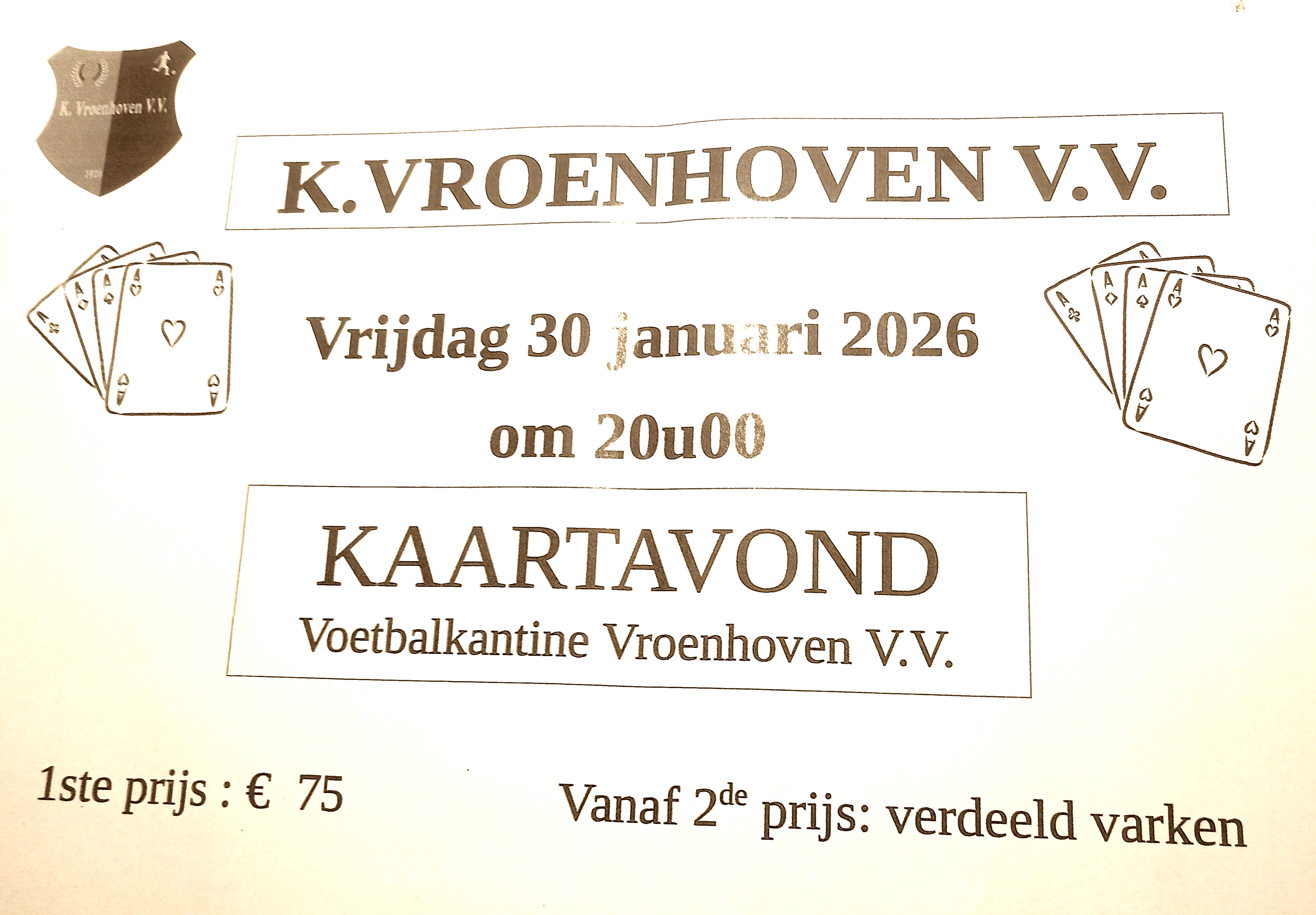 Kaartavond kwajongen