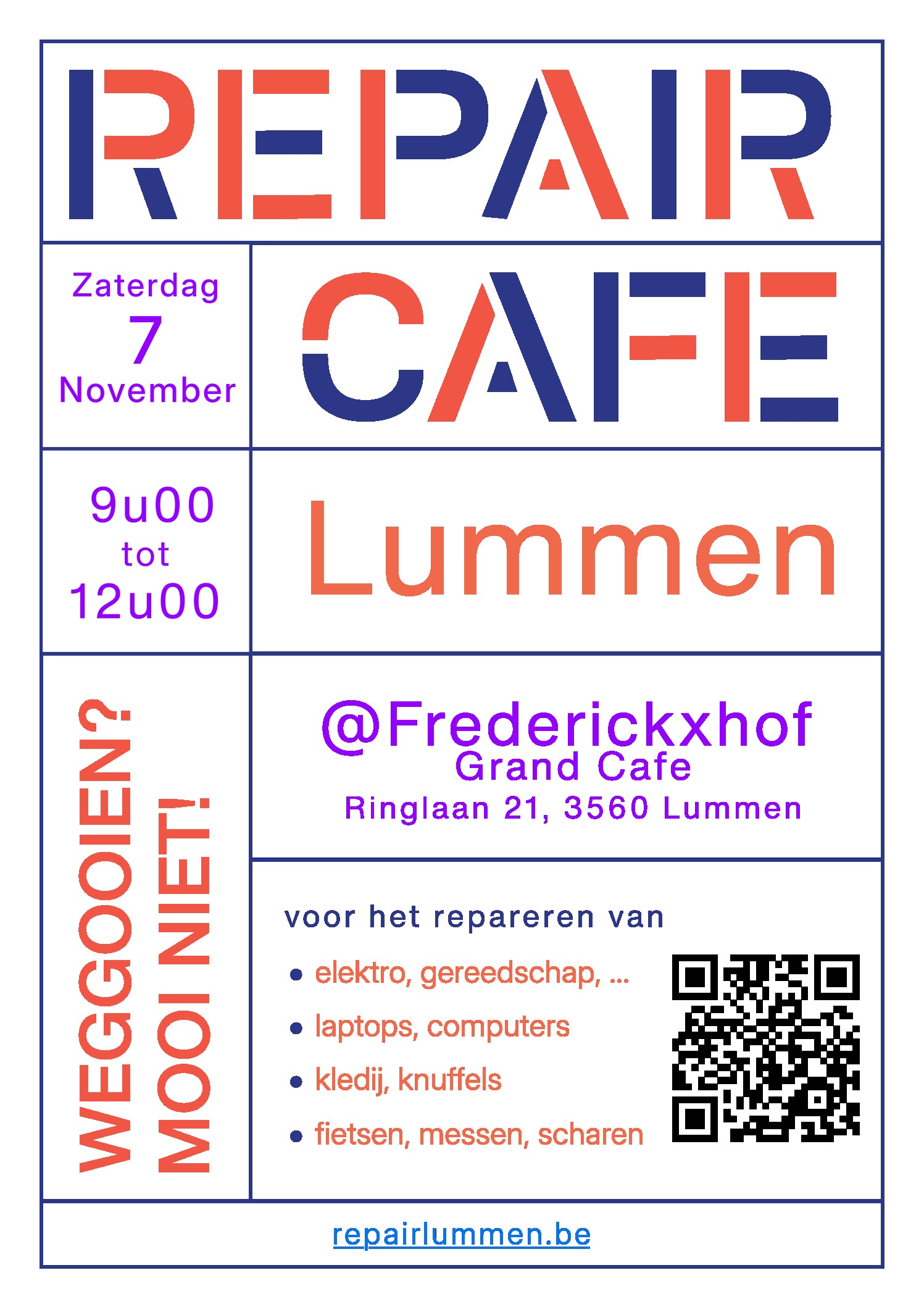 Repair Cafe Lummen 7 November
