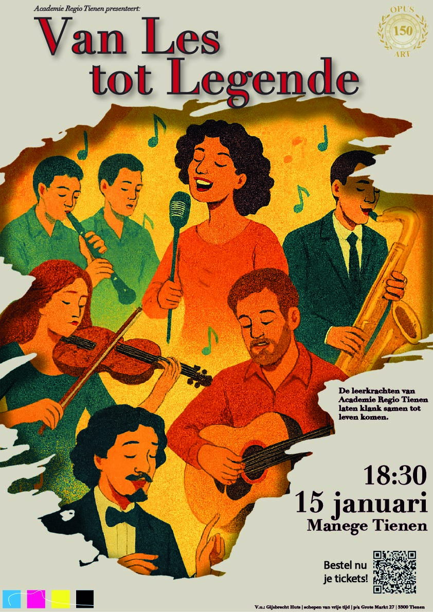 Affiche met illustraties van muzikanten