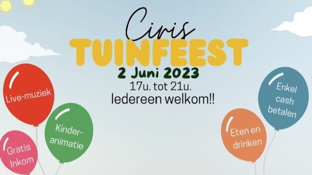 Uitnodiging Tuinfeest Ciris