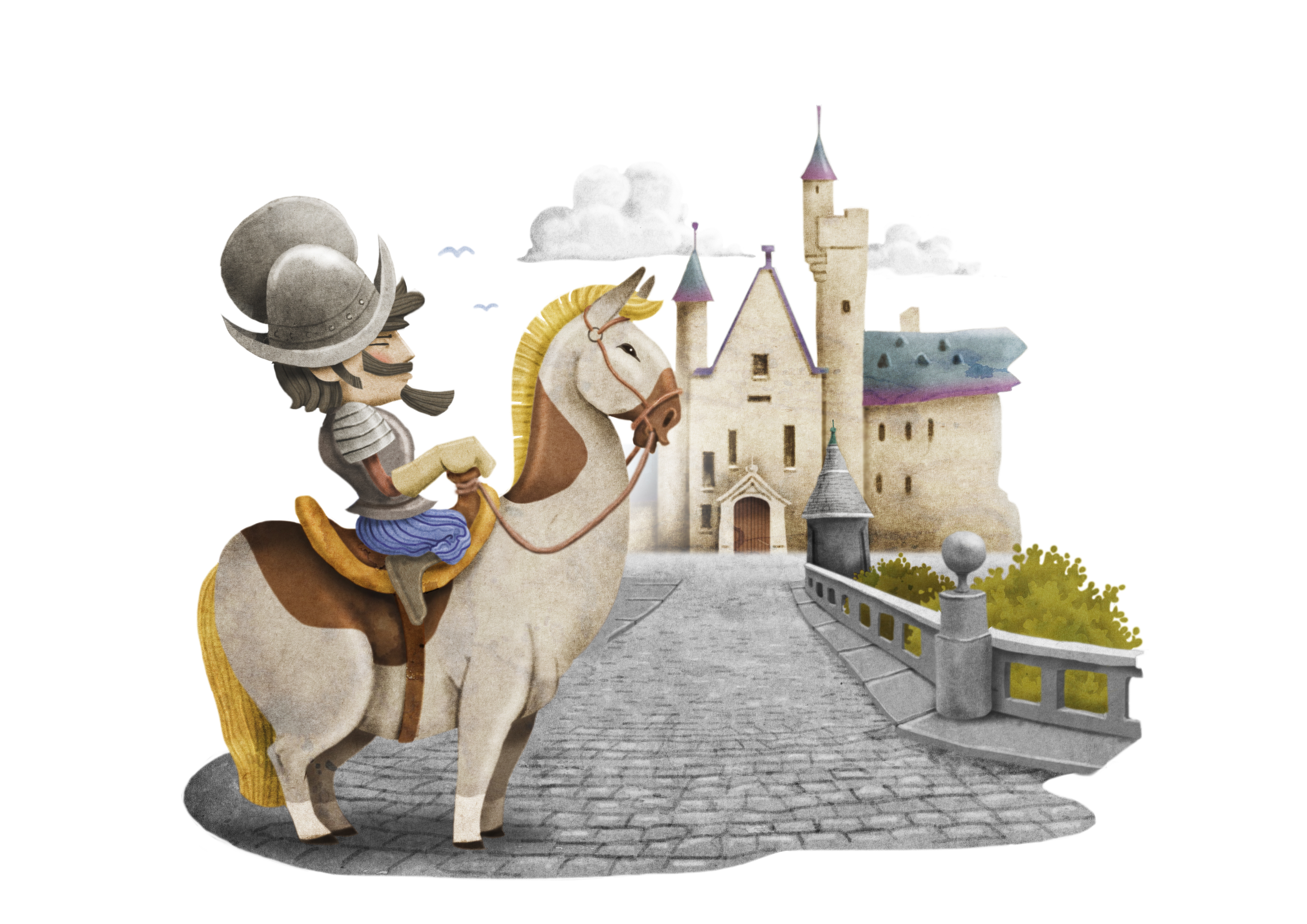 Pedro Coloma voor het kasteel van Bornem