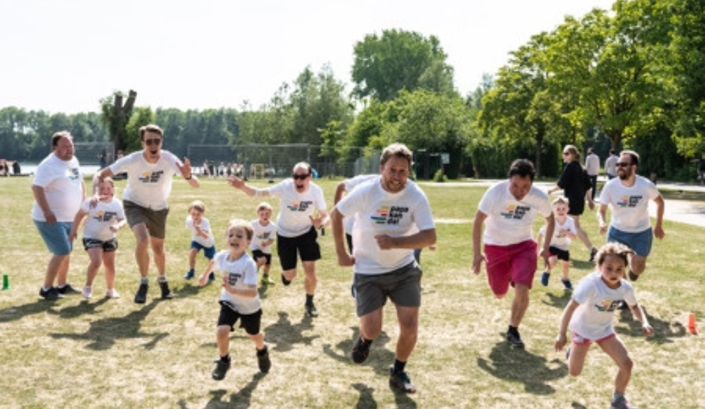 vaders en kinderen sporten