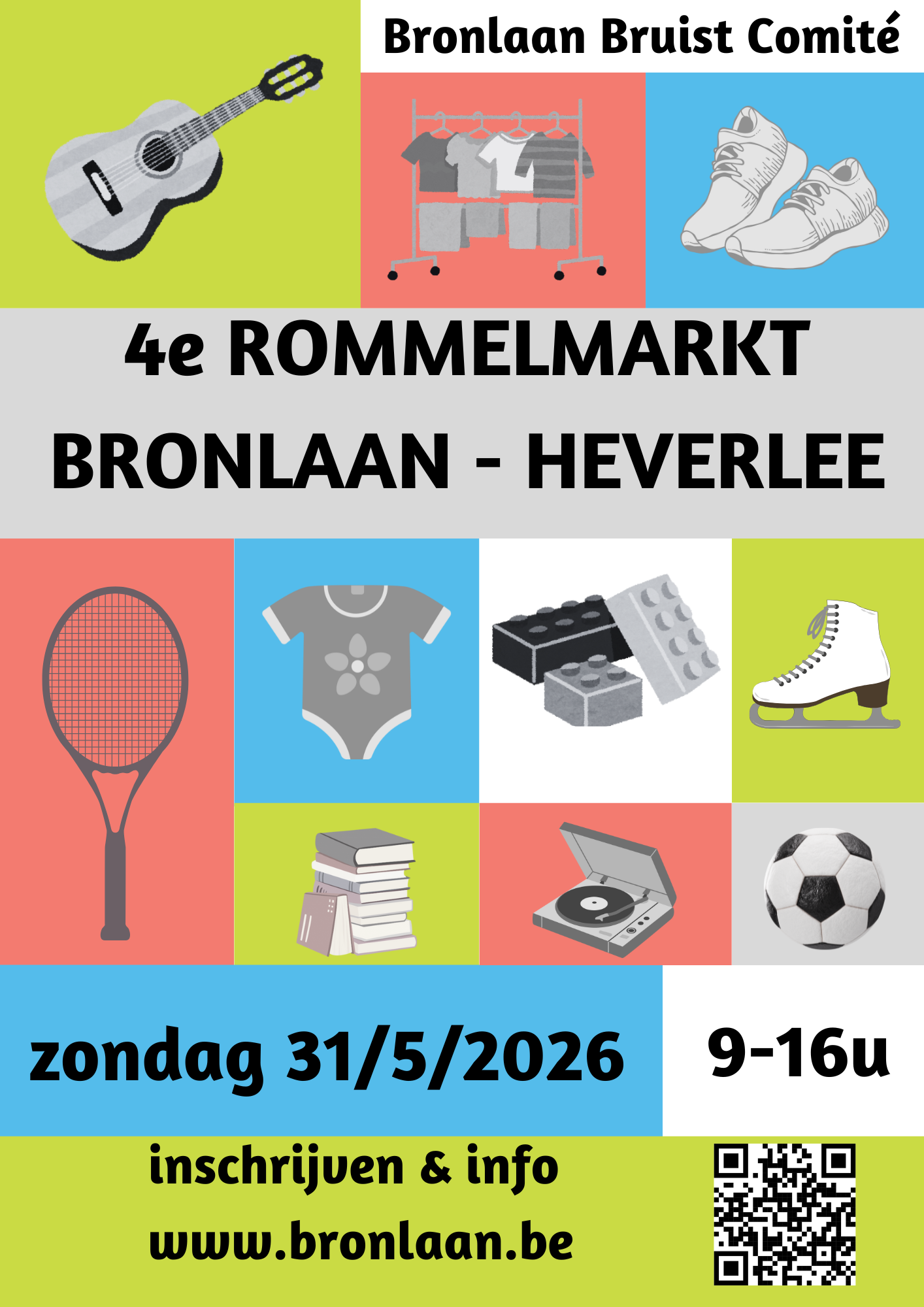 Poster van de rommelmarkt Bronlaan 2026