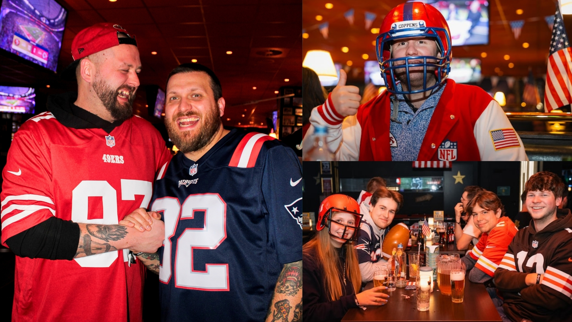 Super Bowl supporters bij O'Learys