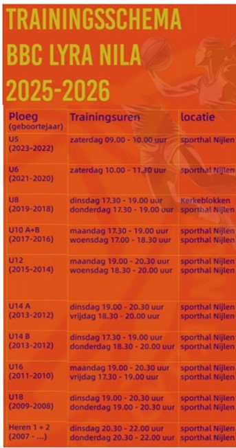 trainingsschema 25-26