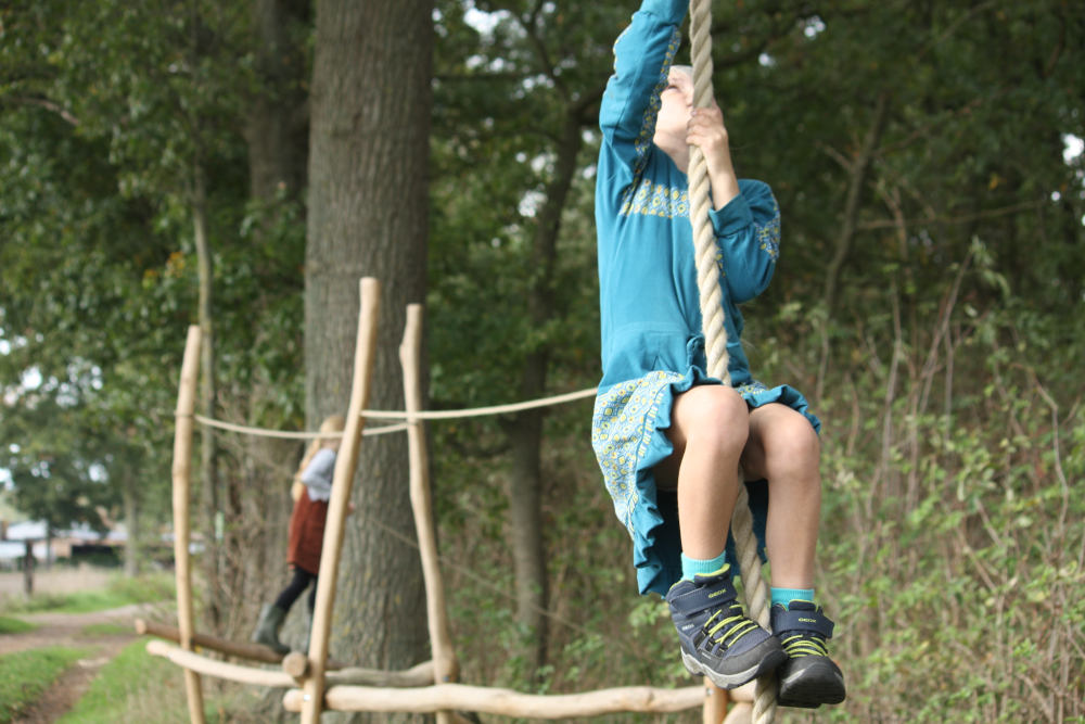 slingeren door de bomen