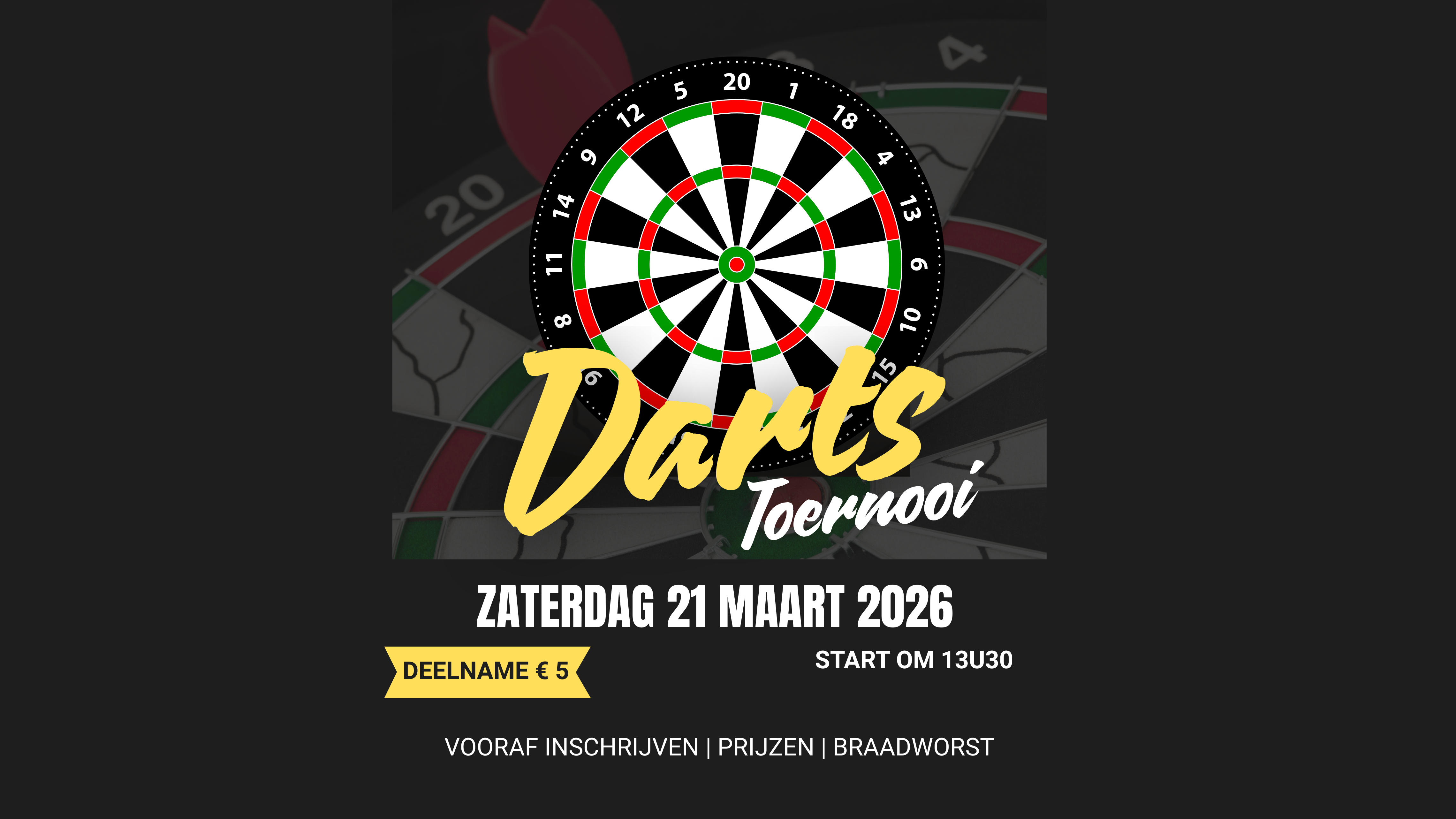 Affiche Dartstoernooi