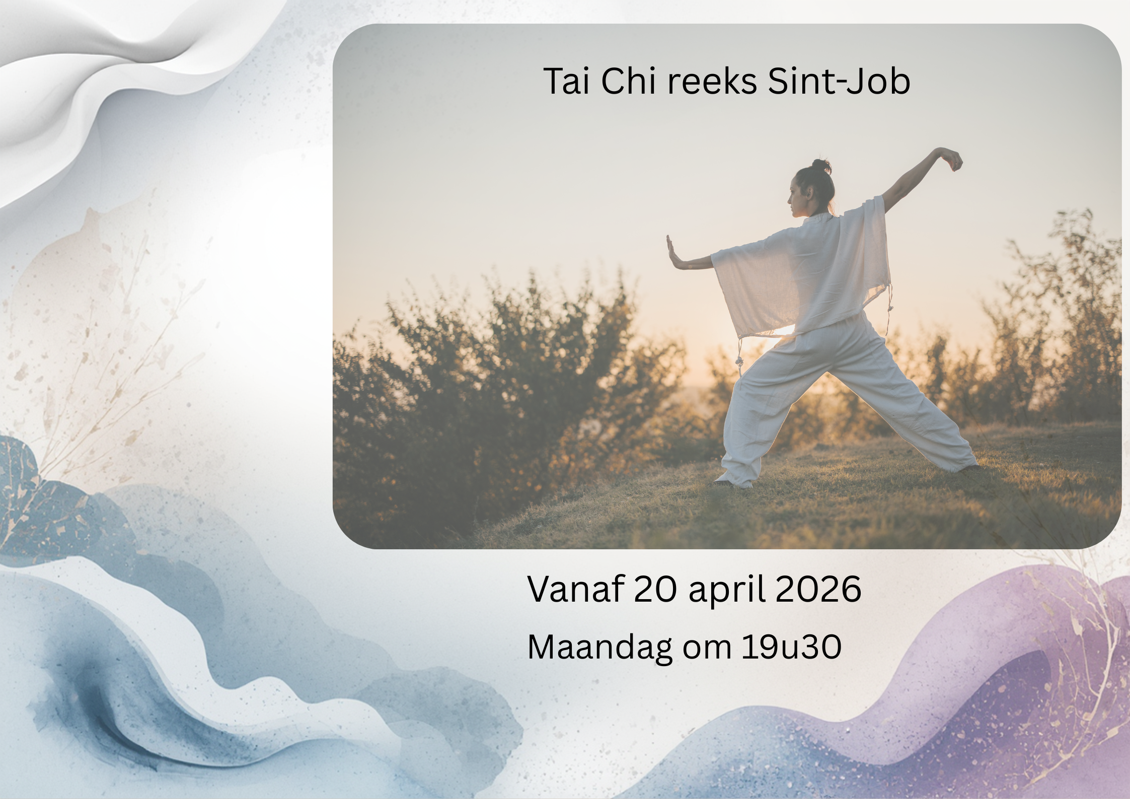 Tai Chi bij zonsondergang