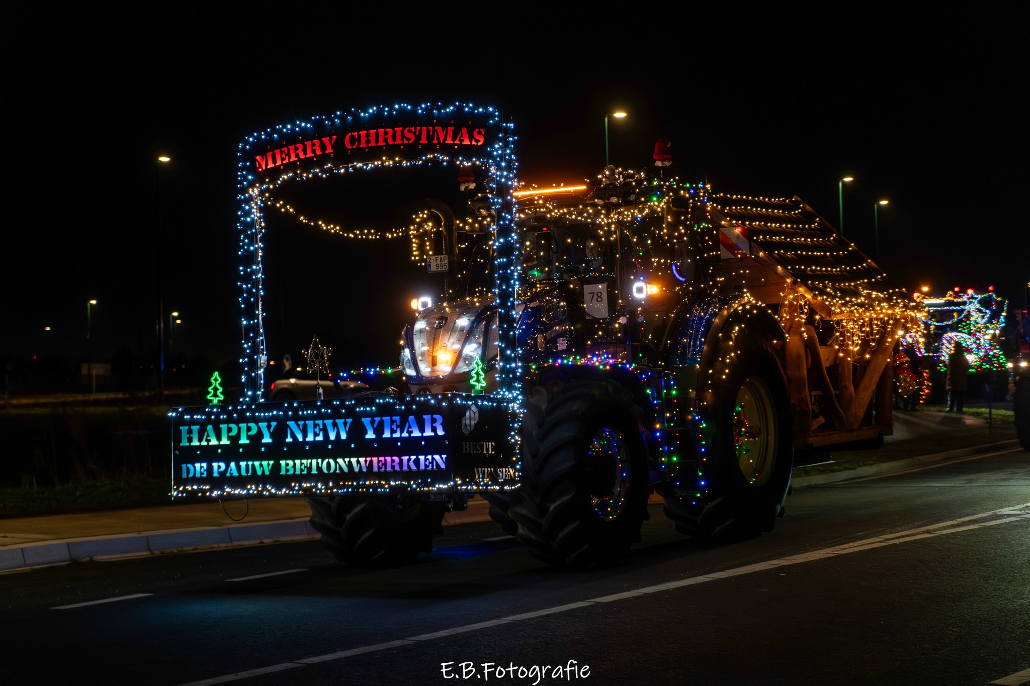 Verlichte Tractorrondrit Evergem / Assenede