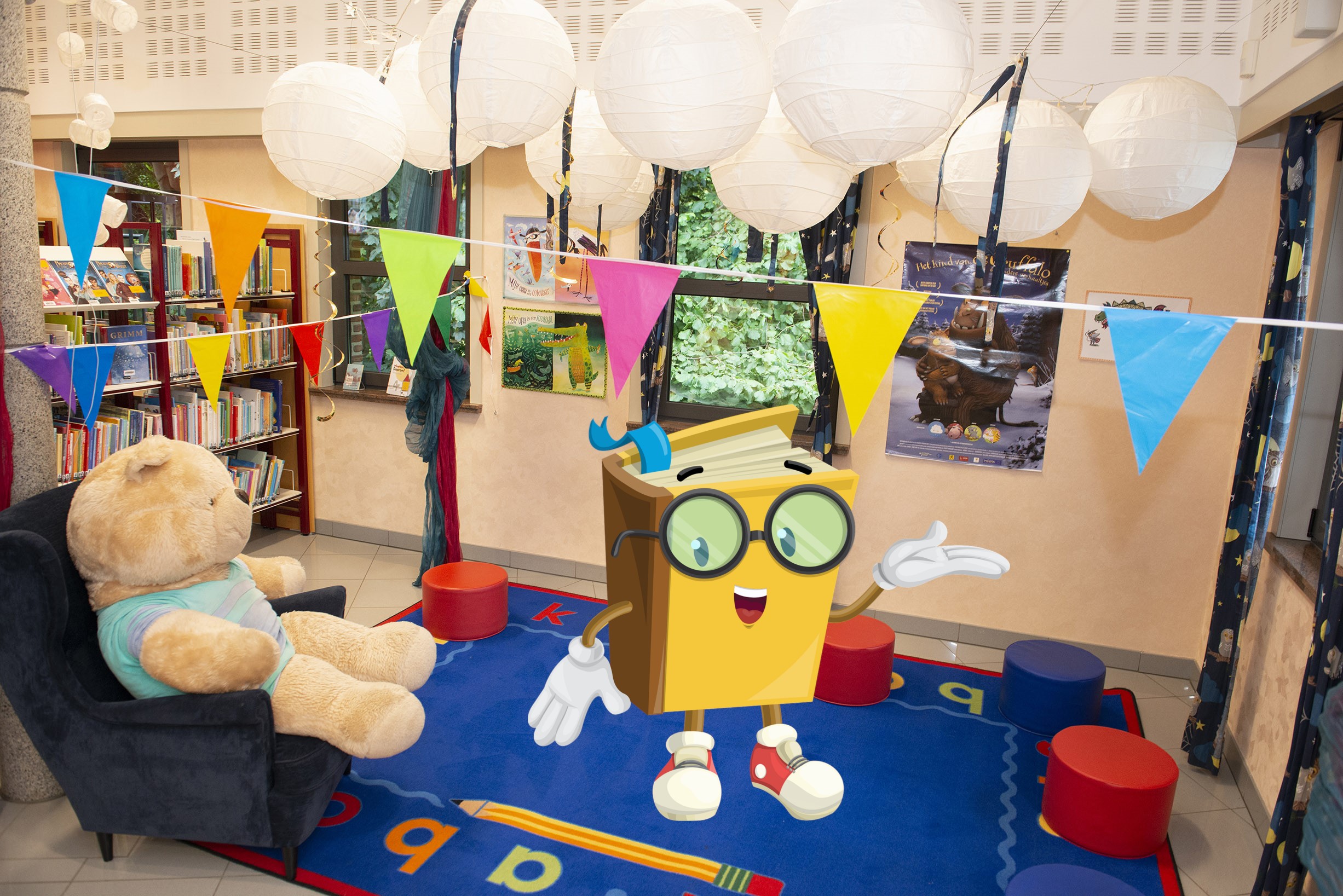 de voorleeshoek van Bib Meise