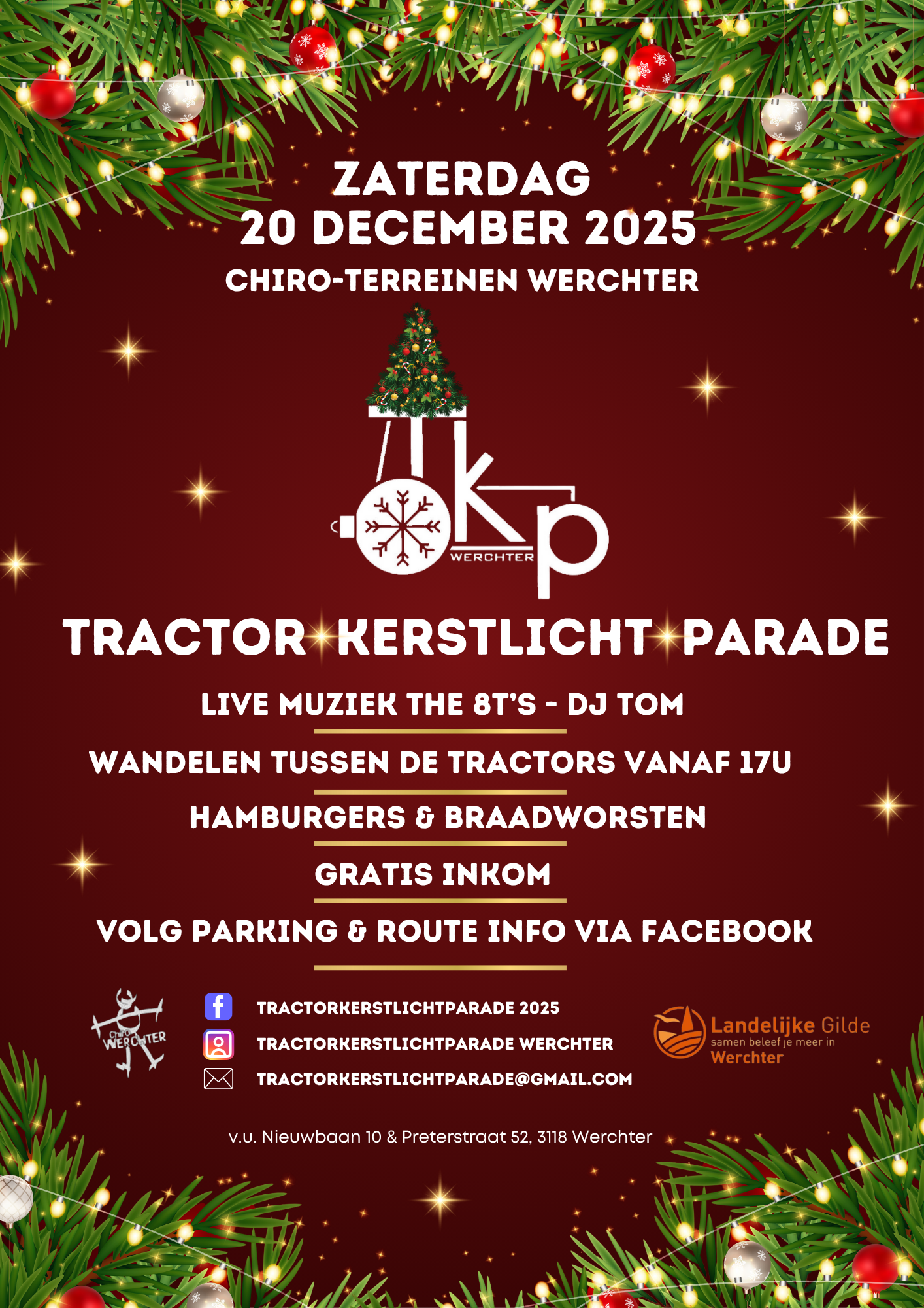 Opgelet, dit is een schatting! Werchter vertrek 19u - Ninde 19u30 - Tremelo 19u50 - Baal 20u20 - Betekom 20u50 - Werchter 21u20