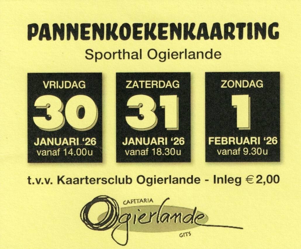 zie affiche voor inlichtingen