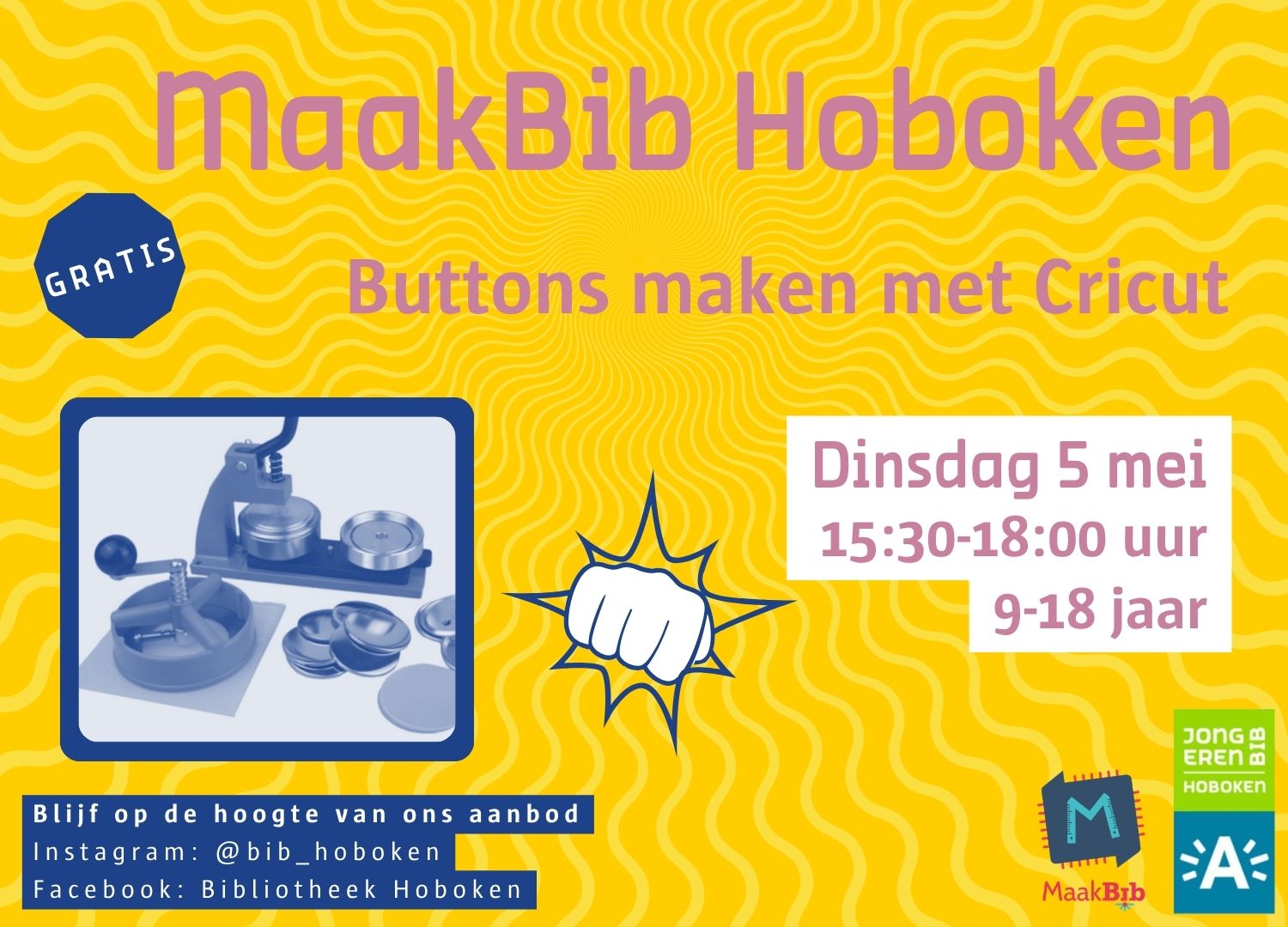MaakBib Hoboken Buttons