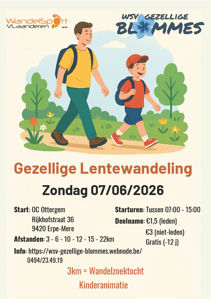 Affiche Lentewandeling 2026
