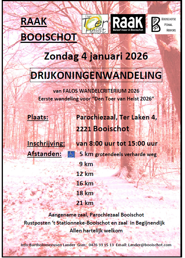 Raak Drijkoningenwandeling Booischot
