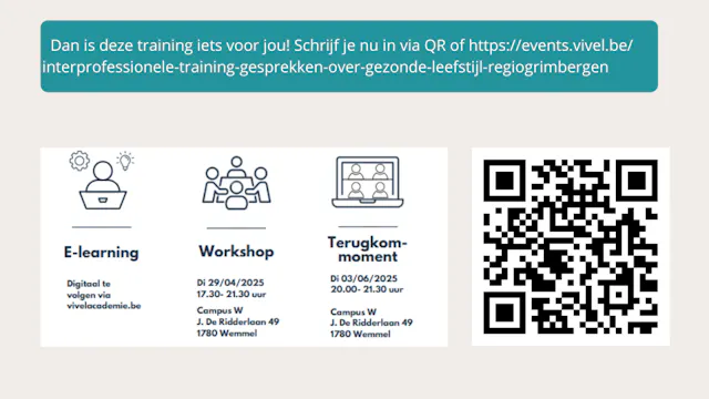 Training eerstelijnsprofessionals Gesprekken over gezonde leefstijl