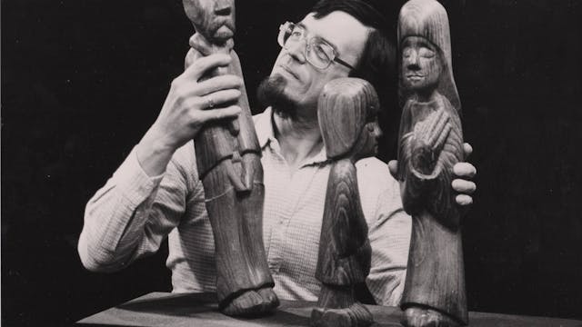 De Pelle met enkele van zijn beelden