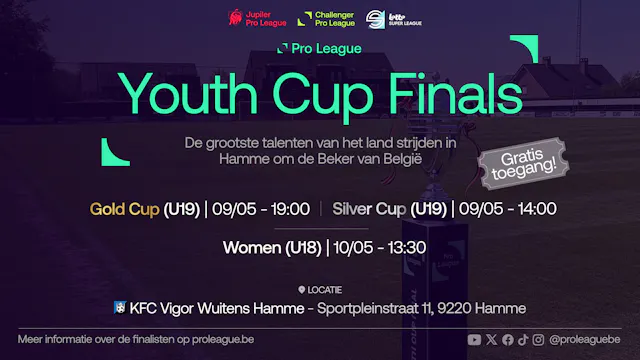 Welke jeugdploegen halen de finales van de Beker van België?