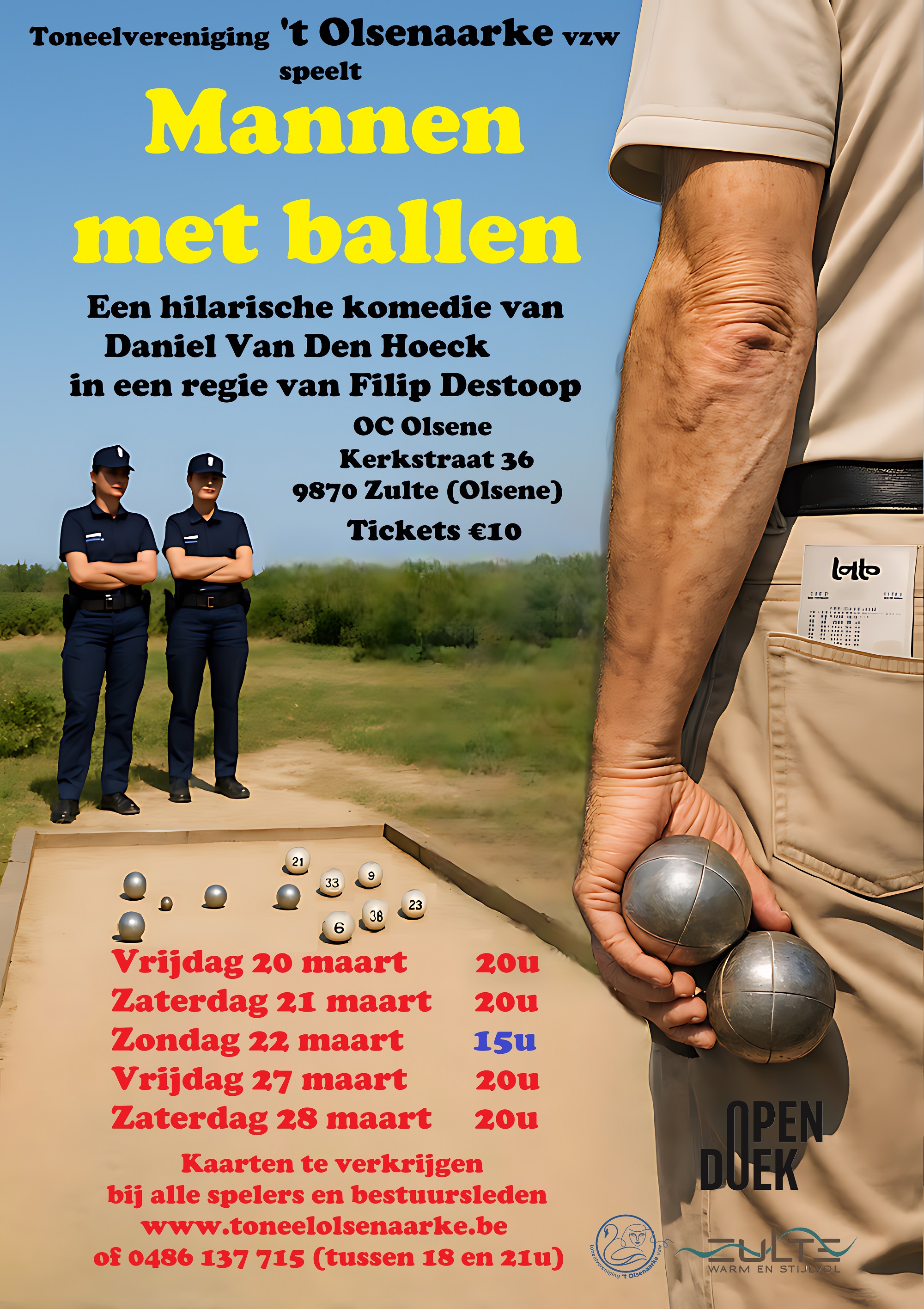 Affiche 'Mannen met ballen'