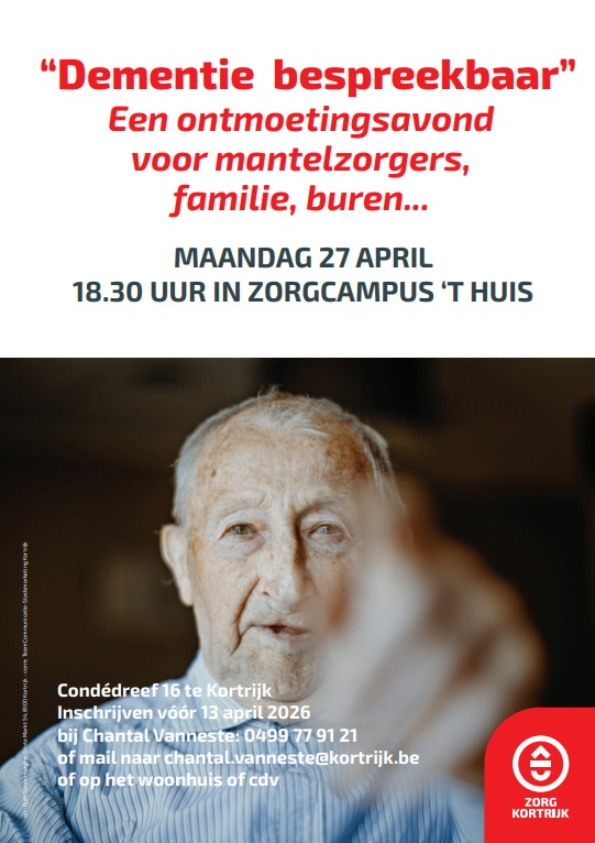 Dementie bespreekbaar... Ontmoetingsavond voor mantelzorgers, familie, buren... 