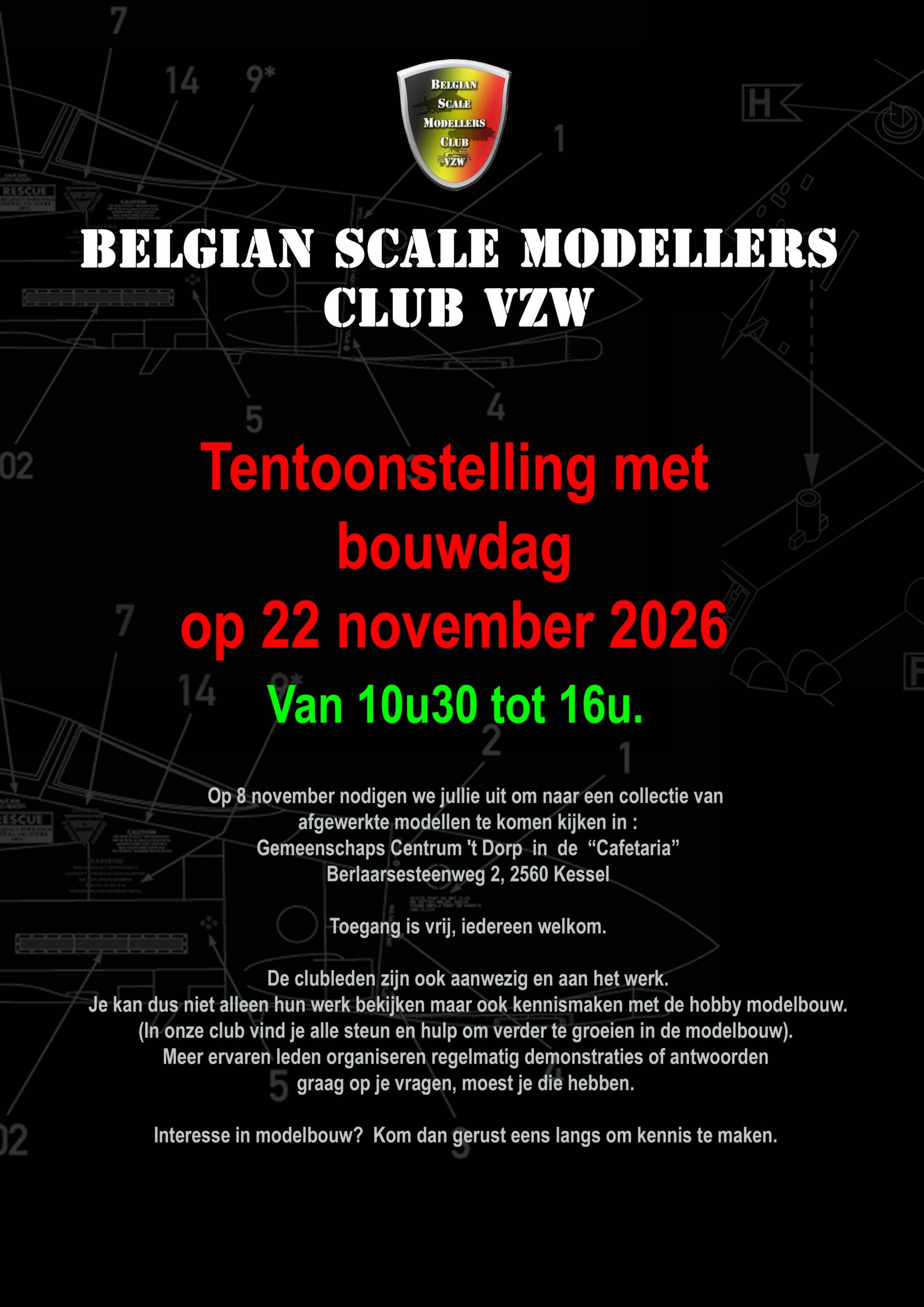 Modelbouwtentoonstelling met bouwdag
