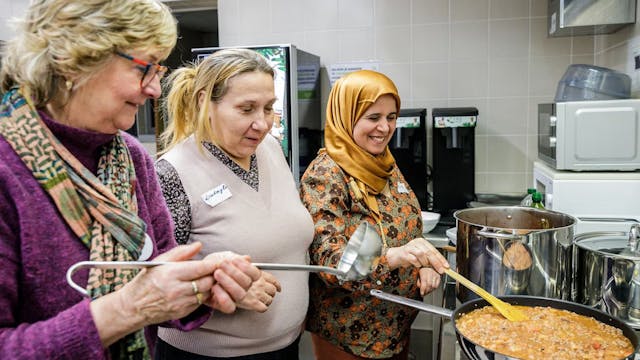 Conversatie in de keuken