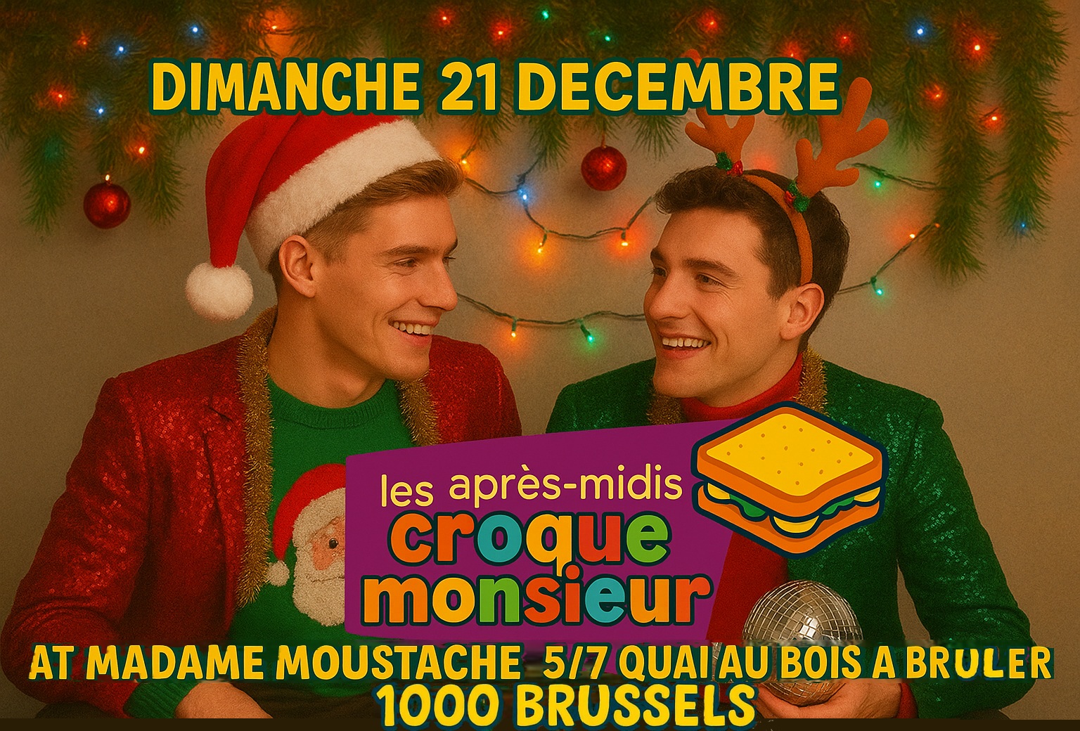 Soirée Gay & Gayfriendly > LGBTQIA+ BRUSSELS EVENT  chez "Madame Moustache BRUSSELS "