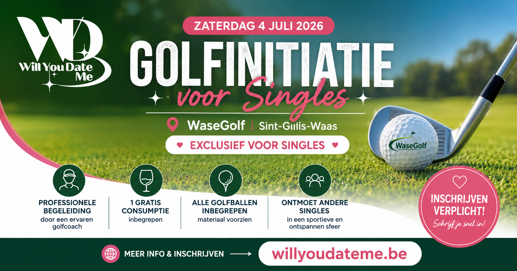 Golfinitiatie voor Singles in de WaseGolf (4 juli 2026)