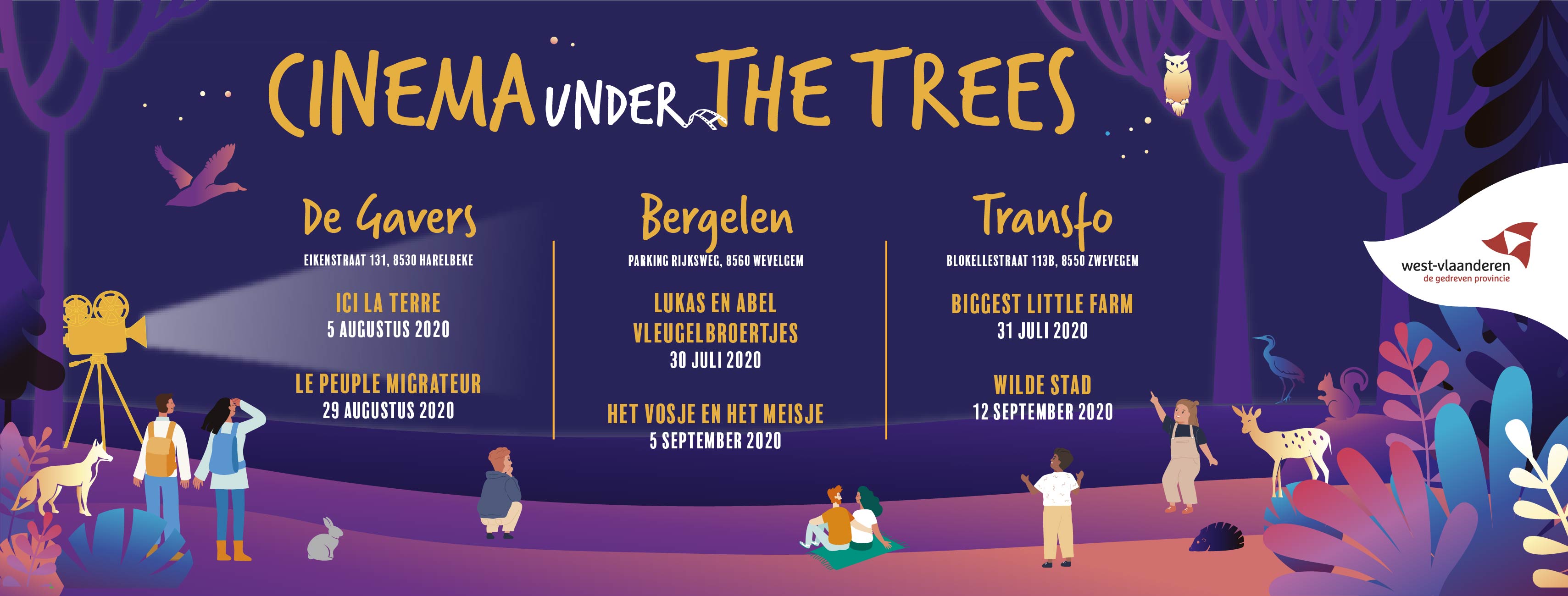 banner cinema under the trees