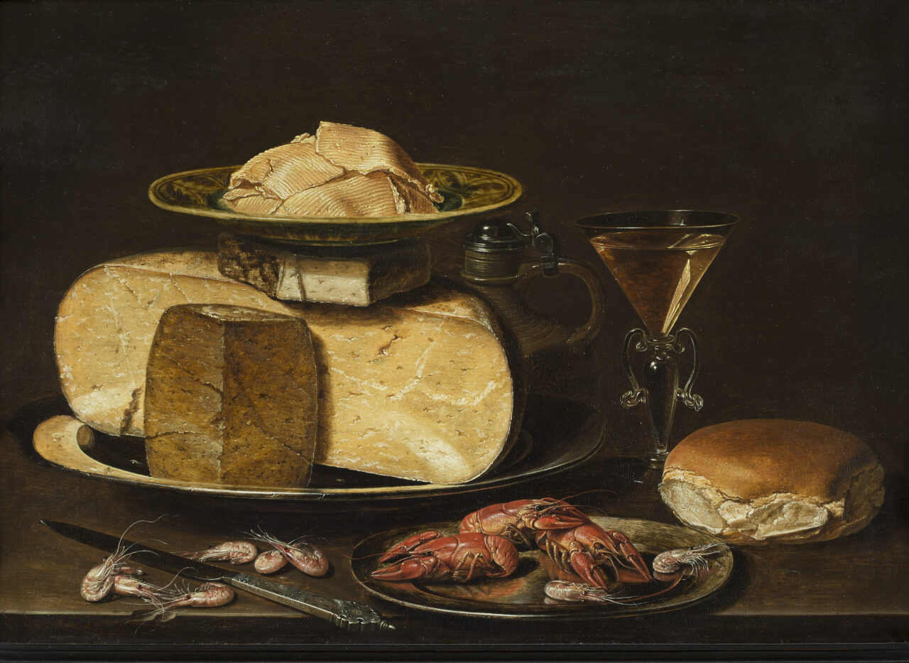 Clara Peeters, 'Stilleven met kazen en rivierkreeften', ca. 1615. Privécollectie