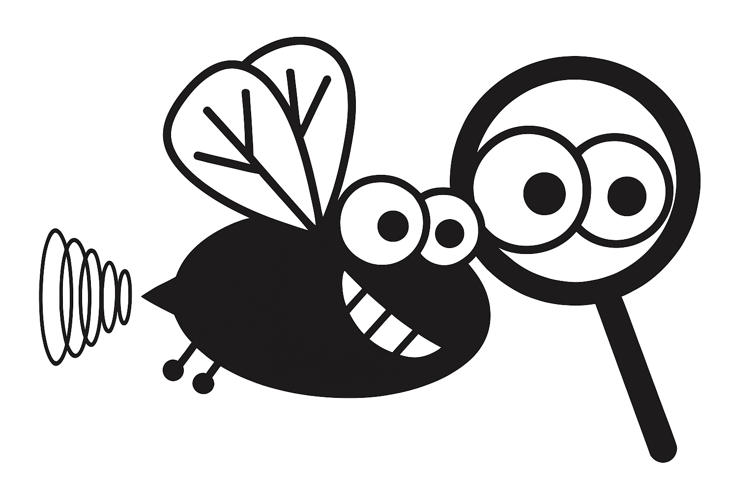 Vlieg met vergrootglas