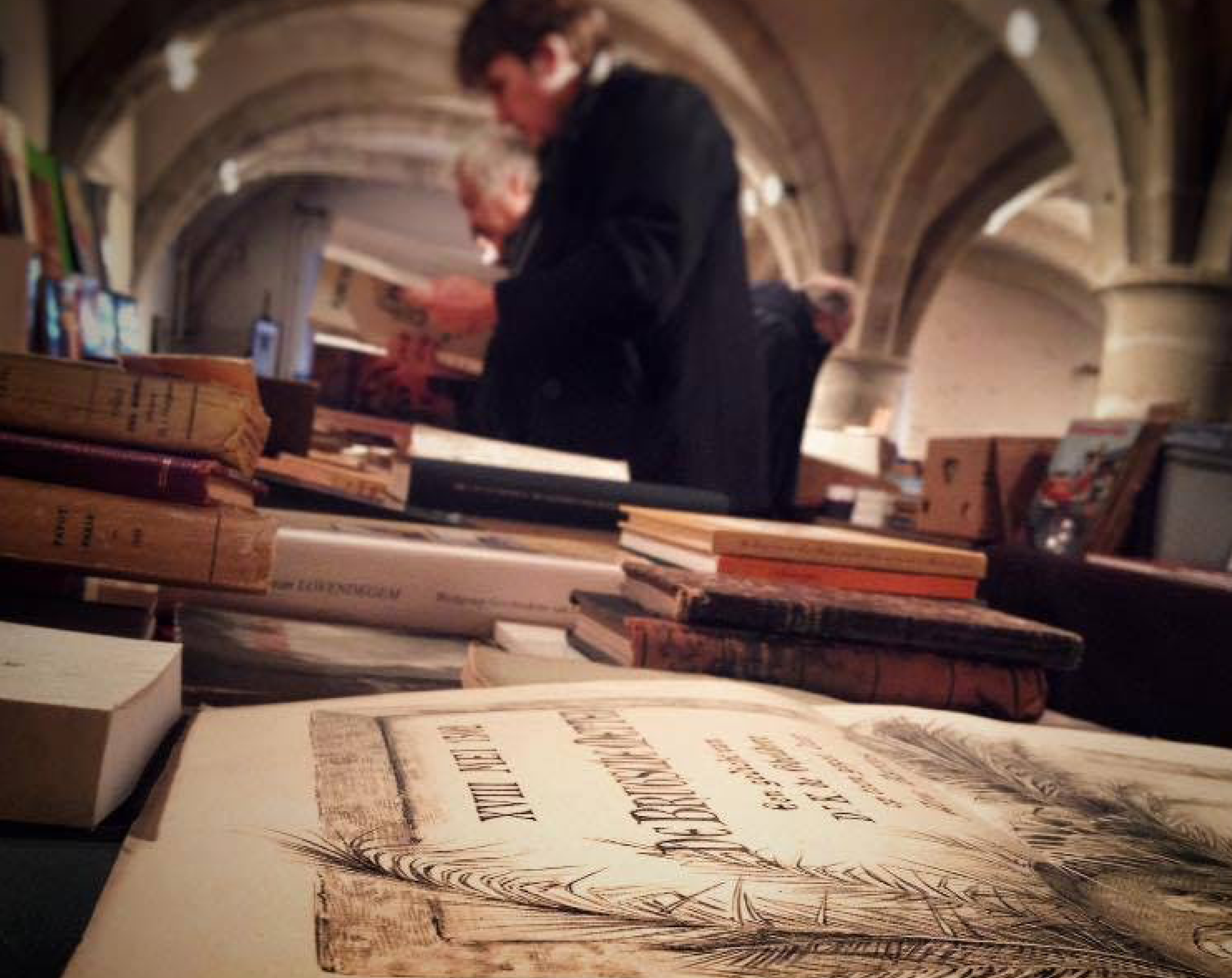 Boekenmarkt Damme in hallen stadhuis