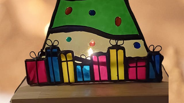 workshop kerstboom kaarsenhouder in tiffany techniek